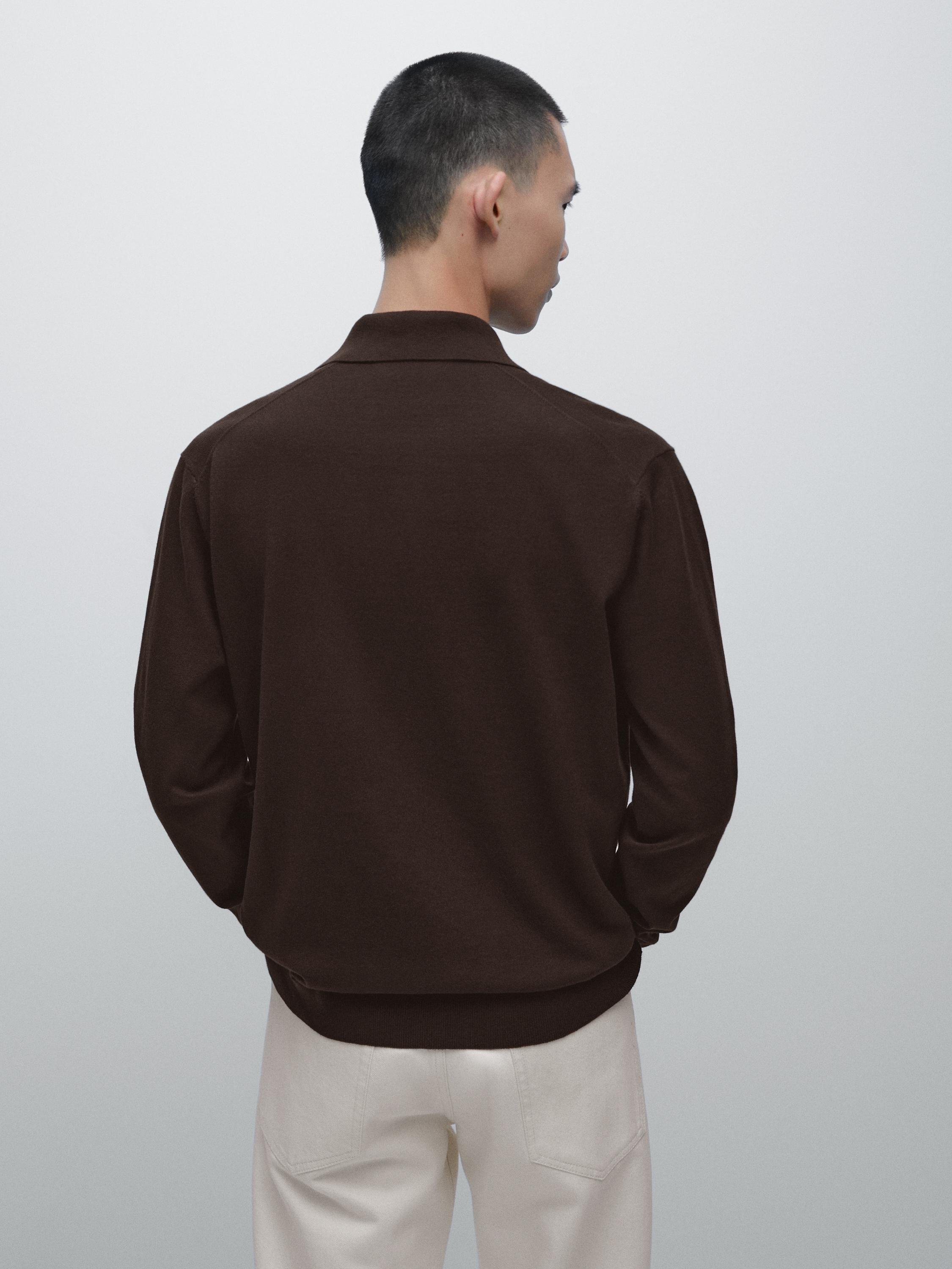 Pull polo en maille coton